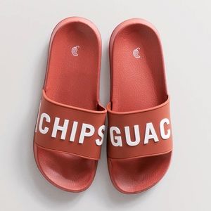 Chipotle chips and guac slides, pink, size 38 (women’s 8)